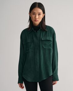 Женская рубашка свободного кроя с длинными рукавами Gant, зеленый