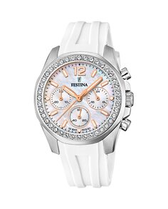 F20610/1 Женские часы Boyfriend из белого каучука Festina, белый