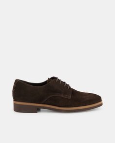 Мужские темно-коричневые замшевые туфли на шнуровке с гладким верхом и трехцветной подошвой Jo &amp; Mr. Joe, темно коричневый