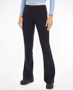 Женские брюки-леггинсы расклешенного кроя Tommy Jeans, темно-синий