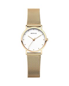 Женские часы Bering 13426-334 CLASSIC с корпусом из золотой стали диаметром 34 мм Bering, белый