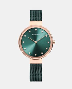 Классические женские часы 12034-868 со стальной сеткой Bering, зеленый
