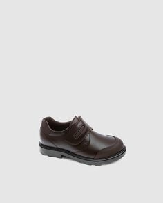 Коричневые школьные туфли для мальчиков Pablosky с застежкой-липучкой Pablosky, коричневый
