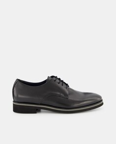 Мужские черные кожаные туфли на шнуровке с гладким верхом и трехцветной подошвой Jo &amp; Mr. Joe, черный
