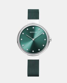Классические женские часы 12034-808 со стальной сеткой Bering, зеленый