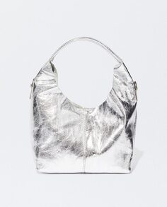 Кожаная сумка через плечо, трансформируемая в плечо, с серебристой застежкой-молнией в стиле хобо Parfois, серебро