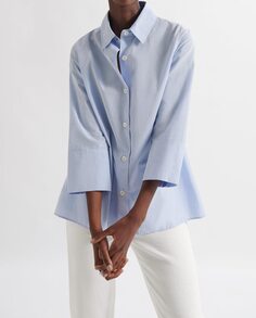 Женская рубашка на пуговицах с французскими рукавами Loreak Mendian, синий