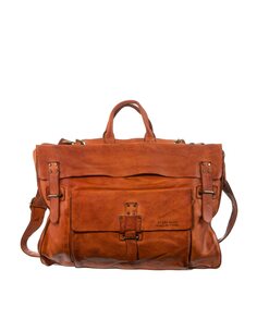 Кожаный портфель унисекс, трансформируемый в рюкзак Stamp, светло-коричневый