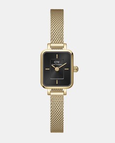 El Quadro Mini Evergold DW00100652 женские часы с золотой стальной сеткой Daniel Wellington, золотой