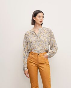 Женская рубашка с пышными рукавами и микроцветочным принтом Lasserre, мультиколор
