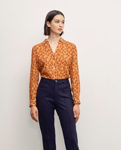 Женская рубашка с принтом и воротником-пекарем Lasserre, оранжевый