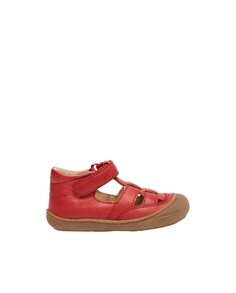 Детские кожаные сандалии с застежкой-липучкой Naturino, красный