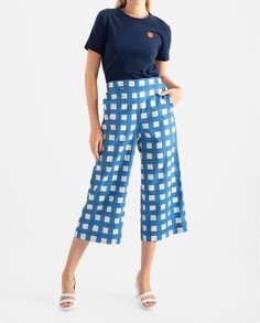Струящиеся женские брюки-кюлоты с принтом Loreak Mendian, синий