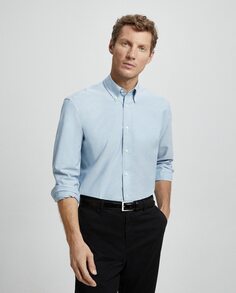 Мужская классическая рубашка стандартного кроя без утюга Emidio Tucci, светло-синий