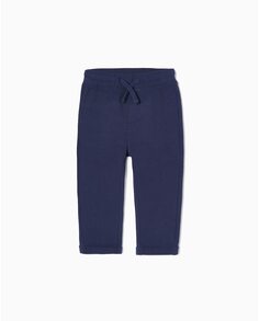 Спортивные штаны из пике для мальчика с кулиской Zippy, темно-синий