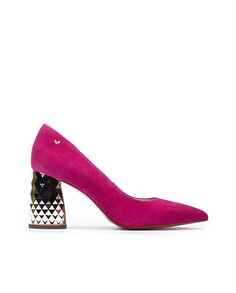 Женские кожаные туфли на квадратном каблуке цвета фуксии Martinelli, фуксия