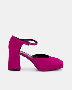 Женские замшевые туфли на платформе с ремешком на щиколотке и блочном каблуке Latouche, фиолетовый