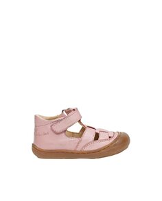 Детские кожаные сандалии с застежкой-липучкой Naturino, розовый