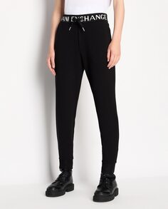 Женские брюки с логотипом на талии Armani Exchange, черный