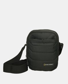 Черная сумка через плечо на молнии и регулируемой ручке National Geographic, черный