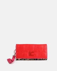 Двухцветный кошелек на молнии красного цвета с принтом Lola Casademunt, мультиколор