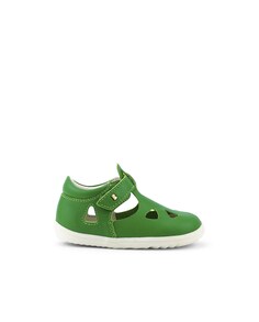 Зеленые кожаные детские сандалии с застежкой-липучкой Bobux, зеленый