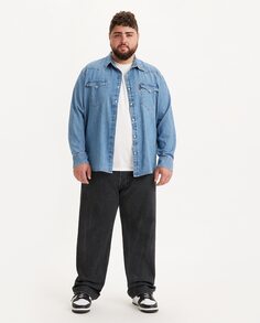 Мужские прямые черные джинсы 501 Levi&apos;s Original, большие размеры Levi&apos;s, черный Levis