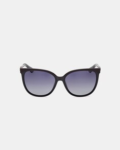 Черные овальные женские солнцезащитные очки с поляризационными линзами Guess, черный