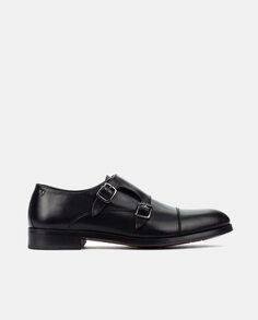 Мужские кожаные туфли Empire Bluchers с прямым мыском и двойной пряжкой Martinelli, черный