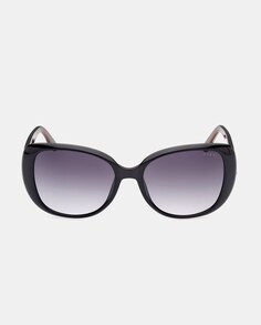 Черные квадратные солнцезащитные очки с контрастными дужками Guess, черный