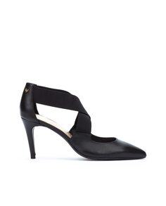 Женские кожаные туфли на широких эластичных ремешках черного цвета Martinelli, черный