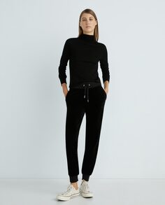 Женские бархатные брюки Armani Exchange, черный