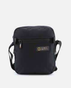 Черная нейлоновая сумка через плечо с отделением на двойной молнии National Geographic, черный