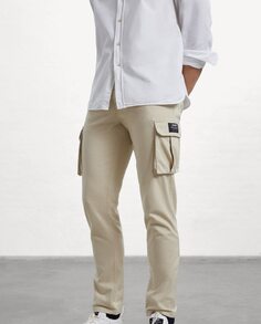 Бежевые мужские брюки карго стандартного кроя Ecoalf, бежевый