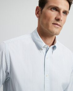 Мужская спортивная рубашка в полоску с длинными рукавами Emidio Tucci, синий