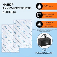 Набор аккумуляторов холода - гелевый хладоэлемент для термосумки до 20 ч, 2 шт по 100 мл NO Brand