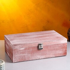 Подарочный ящик 34×21.5×10.5 см деревянный 3 отдела, с закрывающейся крышкой, брашированный Дарим Красиво