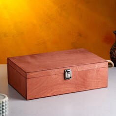 Подарочный ящик 34×21.5×10.5 см деревянный 3 отдела, с крышкой, светло-коричневый Дарим Красиво