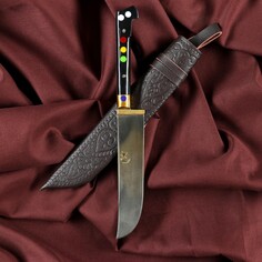 Нож пчак шархон - чирчик, оргстекло, ерма, гарда латунь, клинок с гравировкой. шх-15 (10-12 Shafran