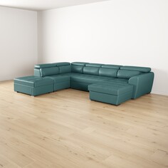 Диван модульный угловой П-образный правый Фиджи Лазурит