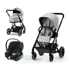 Коляски 3 в 1 Коляска Cybex Balios S Lux BLK 3 в 1 с дождевиком