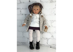 Куклы и одежда для кукол Lamagik S.L. Кукла Сесилия в серой куртке и вязаном берете 55 см