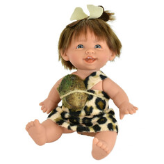 Куклы и одежда для кукол Lamagik S.L. Пупс-мини Гном-троглодит в леопардовом улыбается с зубками 18 см