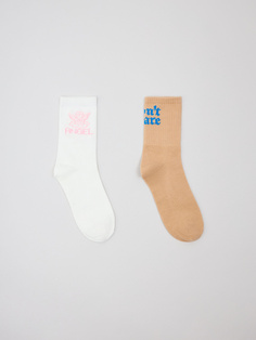 Набор из 2 пар носков с принтом для девочек