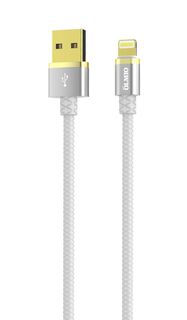 Кабель OLMIO DELUXE, USB 2.0 - lightning, 1м, 2.1A, белый