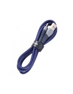 Дата-Кабель USAMS US-SJ542 U77 USB - Type-C, 3А, с подсветкой, нейлоновая оплетка (1,2 m), синий (SJ542USB02)