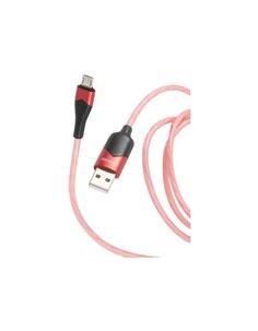 Дата-кабель Borofone BU19 Streamer, USB - Micro-USB, 2.4А, с подсветкой, красный (23246)