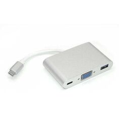 Адаптер Vbparts для APPLE MacBook Type-C - VGA/USB 3.0 + Type-C Silver 075339