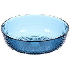 Тарелка суповая, стекло, 18 см, круглая, Идиллия Лондон Топаз, Luminarc, Q1314, синяя