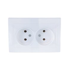 Розетка скрытой установки, 2 гнезда, без заземления, 16 А, АБС-пластик, IP20, белая, UNIVersal, Севиль, С0102/П